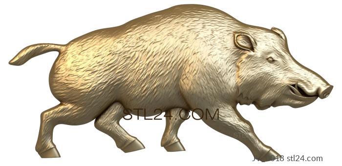 Animals (Wild boar, JV_0018) 3D models for cnc