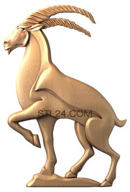 Животные (Горный козел, JV_0019) 3D модель для ЧПУ станка