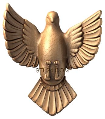 Животные (Летящий голубь, JV_0029) 3D модель для ЧПУ станка