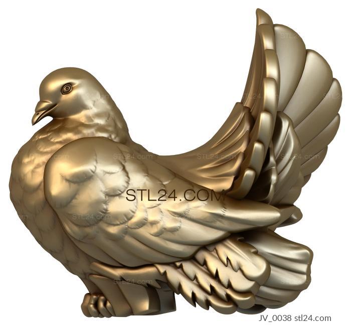 Животные (Красивый голубь, JV_0038) 3D модель для ЧПУ станка