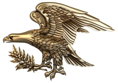 Animals (Eagle with olive branch, JV_0043) 3D models for cnc