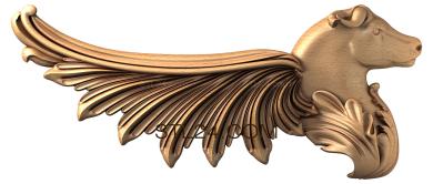 Животные (Крылья, JV_0048) 3D модель для ЧПУ станка