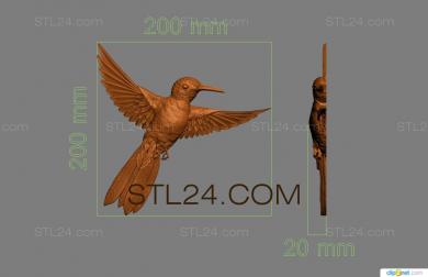 Animals (Hummingbird, JV_0058) 3D models for cnc