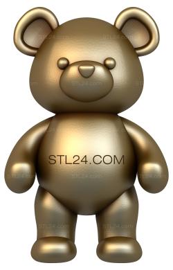 Животные (3d stl модель детская, медвежонок, JV_0059) 3D модель для ЧПУ станка