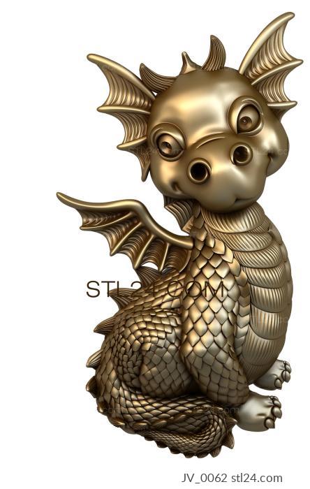 Animals (Dragon from the cartoon, JV_0062) 3D models for cnc