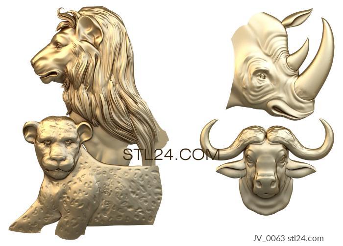 Animals (Wild animals, JV_0063) 3D models for cnc