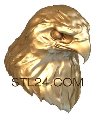 Животные (Голова сокола, JV_0065) 3D модель для ЧПУ станка