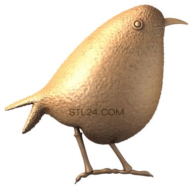 Животные (Птичка киви, JV_0071) 3D модель для ЧПУ станка