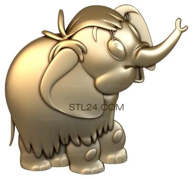 Животные (stl модель детская, мамонтенок из мультфильма, JV_0074) 3D модель для ЧПУ станка