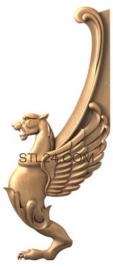 Животные (Химера с длинными крыльями, JV_0076) 3D модель для ЧПУ станка
