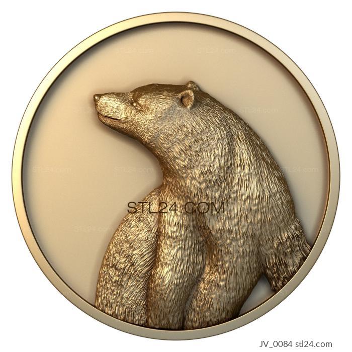 Животные (Голова медведя, JV_0084) 3D модель для ЧПУ станка