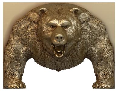 Животные (Нападающий медведь, JV_0094) 3D модель для ЧПУ станка