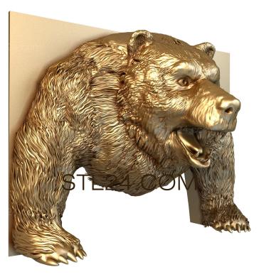 Животные (Нападающий медведь, JV_0094) 3D модель для ЧПУ станка