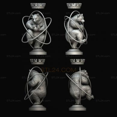 Animals (Bear with a crown, JV_0095) 3D models for cnc