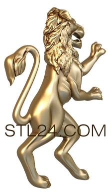 Animals (Lion from the flag, JV_0102) 3D models for cnc