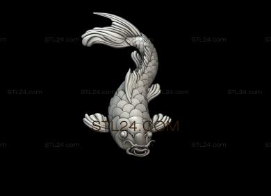 Animals (Chinese carp, JV_0106) 3D models for cnc