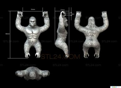 Animals (Orangutan, JV_0107) 3D models for cnc