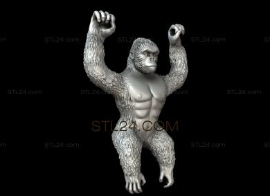 Animals (Orangutan, JV_0107) 3D models for cnc