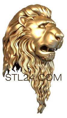Животные (Голова льва, JV_0108) 3D модель для ЧПУ станка