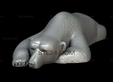 Животные (Спящий медведь, JV_0115) 3D модель для ЧПУ станка