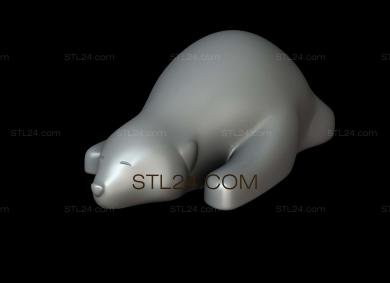 Животные (Спящий медведь, JV_0115) 3D модель для ЧПУ станка