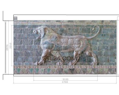 Animals (Tiger mural, JV_0117) 3D models for cnc