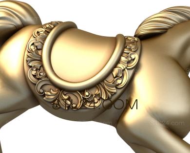 Животные (Лошадка с карусели, JV_0118) 3D модель для ЧПУ станка