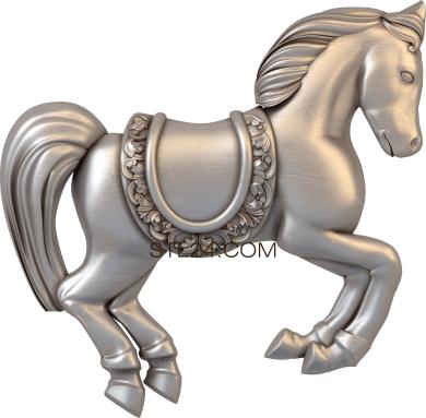 Animals (Horse from the carousel, JV_0118) 3D models for cnc