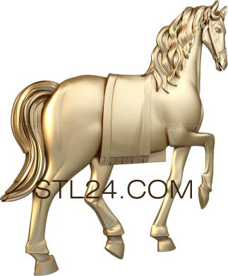 Животные (Ездовая лошадь, JV_0119) 3D модель для ЧПУ станка