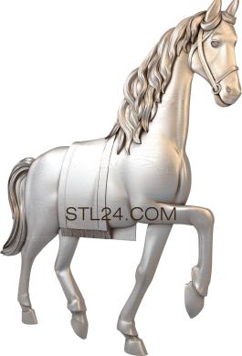 Животные (Ездовая лошадь, JV_0119) 3D модель для ЧПУ станка