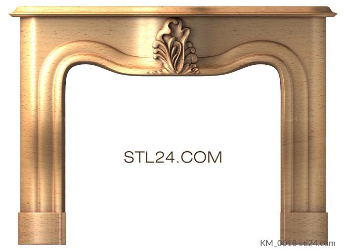 Fireplaces (Art Nouveau fireplace portal with flowing patterns, KM_0018) 3D models for cnc