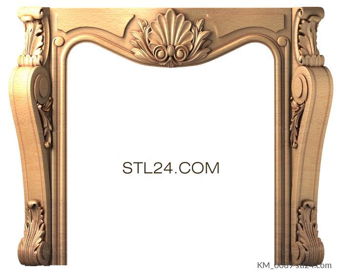 Fireplaces (Decorative portal for fireplace, 3d stl model, KM_0089) 3D models for cnc