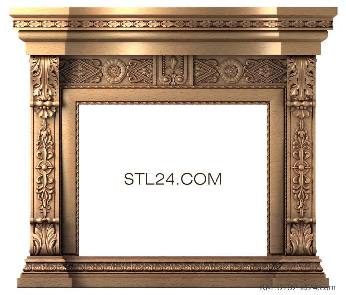 Fireplaces (Fireplace decor, 3d stl model for cnc, KM_0102) 3D models for cnc
