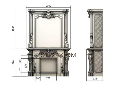 Fireplaces (KM_0131) 3D models for cnc