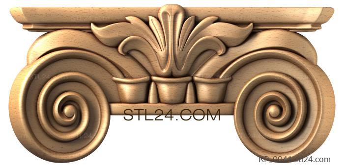 Chapiters (Spirals with a flower, KP_0041) 3D models for cnc