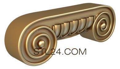 Капители (Спирали с жемчужинами, KP_0043) 3D модель для ЧПУ станка