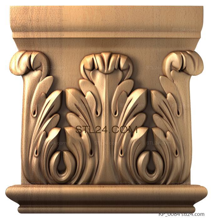 Chapiters (Triple Acanthus, KP_0084) 3D models for cnc