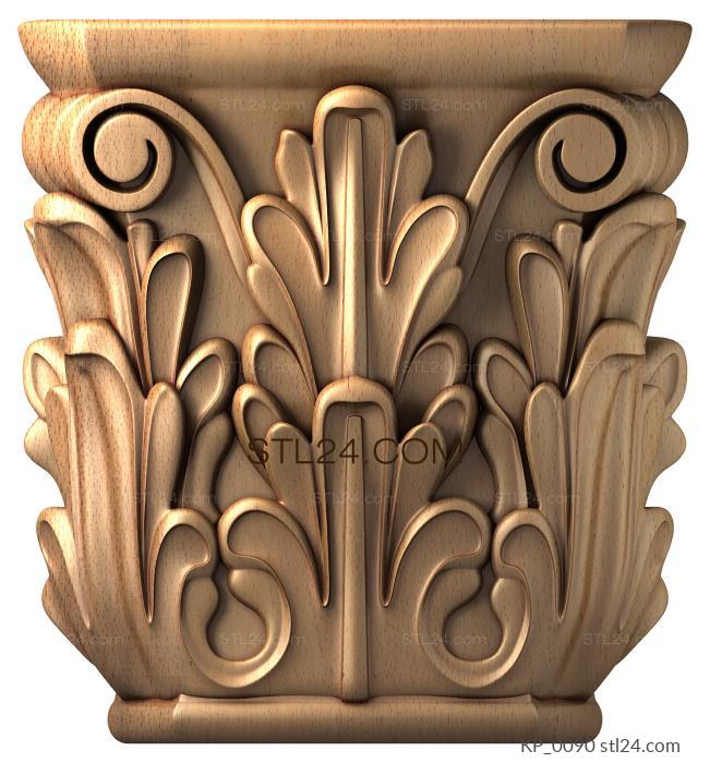 Chapiters (Forest winds, KP_0090) 3D models for cnc