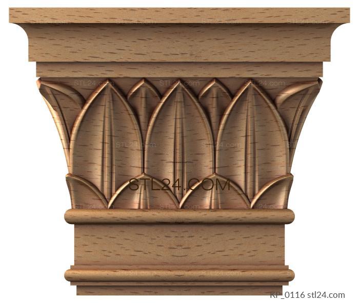Chapiters (Ficus leaves, KP_0116) 3D models for cnc