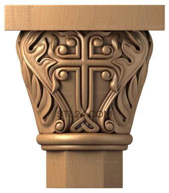 Капители (Крест с акантом, KP_0118) 3D модель для ЧПУ станка