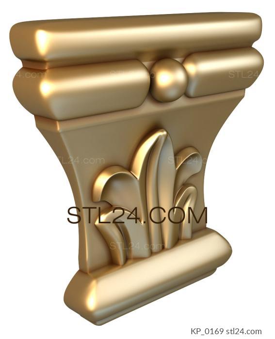 Chapiters (Laconic capital with acanthus leaf, KP_0169) 3D models for cnc