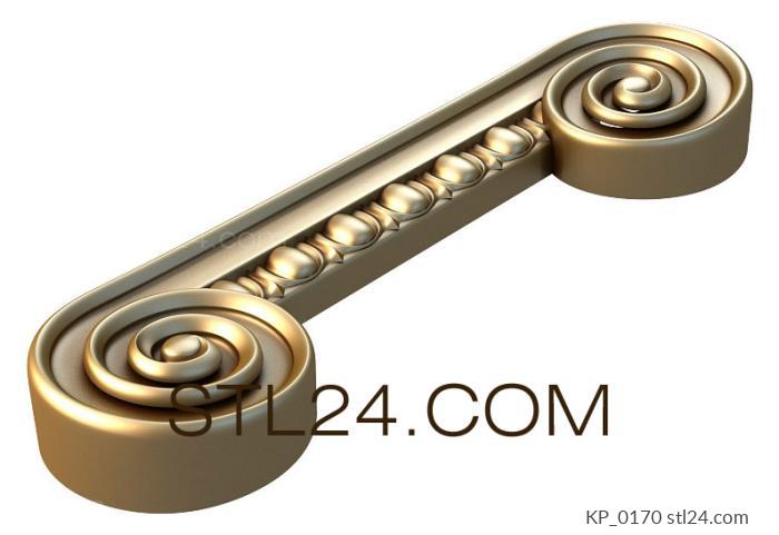 Chapiters (Front element with double swirls and teardrop pattern, KP_0170) 3D models for cnc