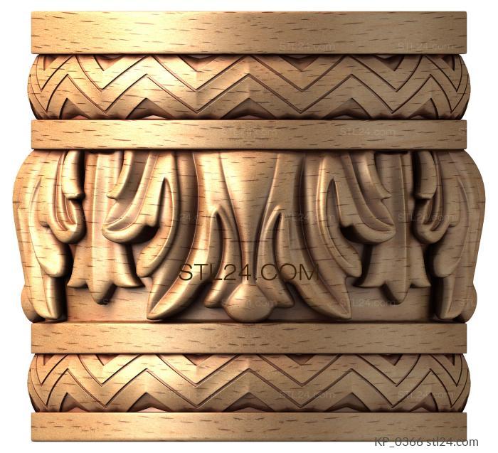 Chapiters (Ring ornament with acanthus leaves and zigzag engraving, KP_0366) 3D models for cnc
