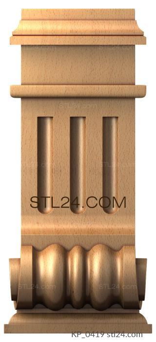 Chapiters (Bracket in a strict classical style, KP_0419) 3D models for cnc