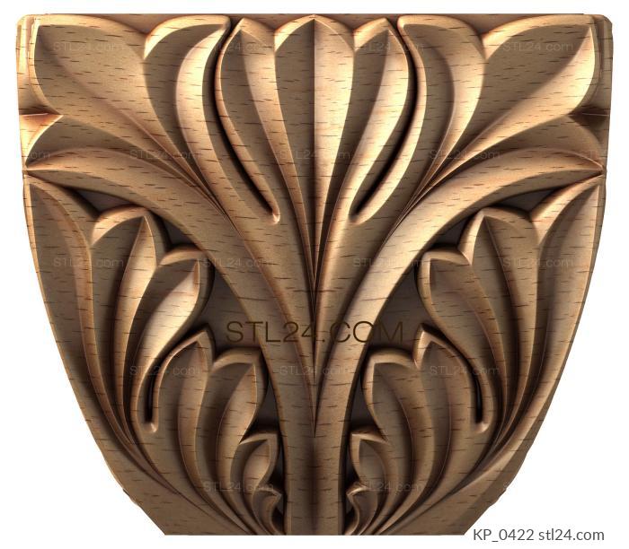 Chapiters (Capital with pointed acanthuses and wavy relief, KP_0422) 3D models for cnc