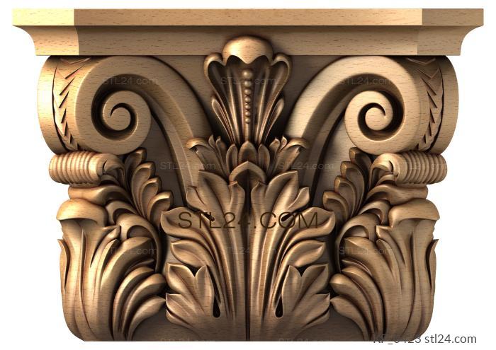 Chapiters (3d model of the capital, stl format, KP_0423) 3D models for cnc