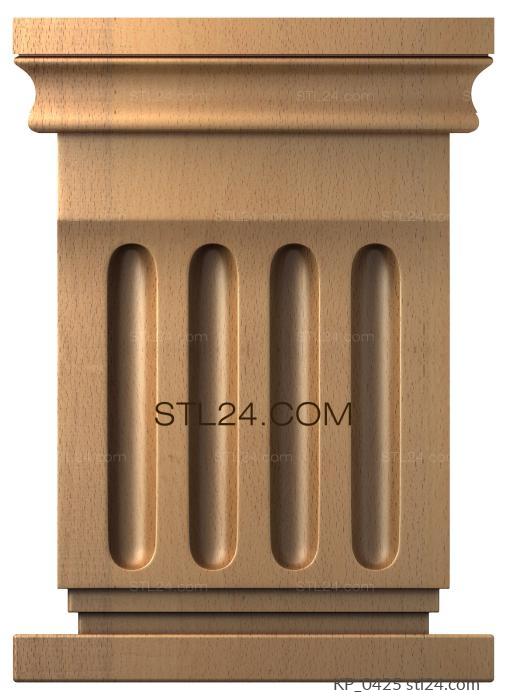 Chapiters (Classic capital with vertical fluting, KP_0425) 3D models for cnc