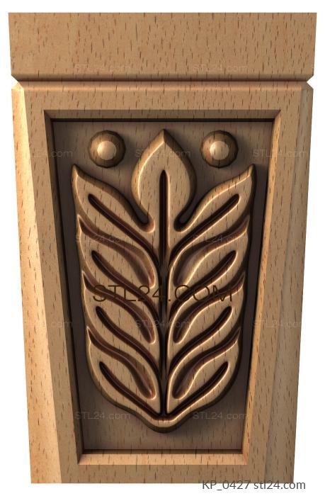 Chapiters (Decorative element with a plant motif in a frame, KP_0427) 3D models for cnc
