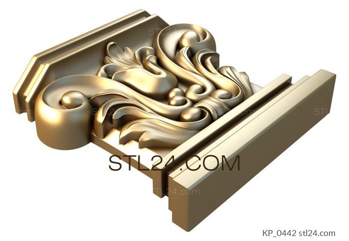 Chapiters (Decorative capital with acanthus and scrolls, KP_0442) 3D models for cnc