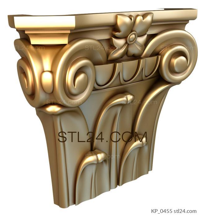 Chapiters (Capital with acanthus leaf and laconic scrolls, KP_0455) 3D models for cnc